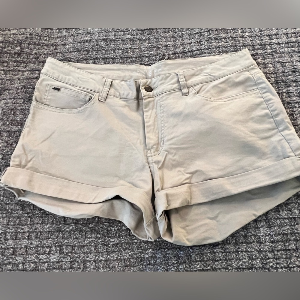 Joe’s Jeans, khaki shorts